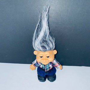 Russ Troll Doll Gray Haired Old Man Grandpa Grandfather Toy Figure